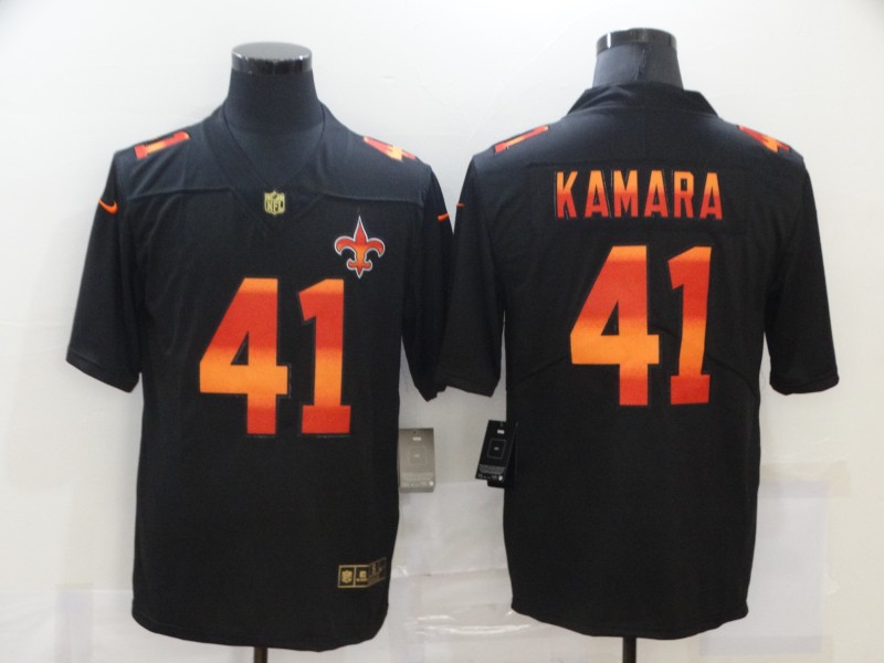 2020 Men Nike NFL New Orleans Saints #41 Alvin Kamara black fashion limited jerseys